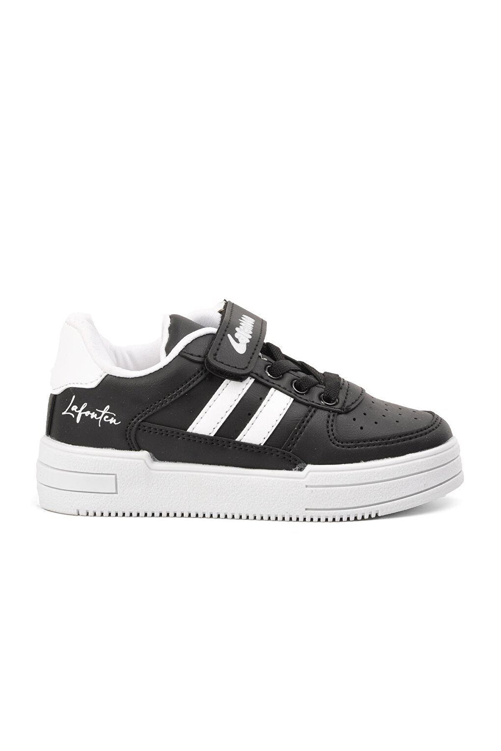 Black-White Velcro Boys Sneaker 715-P