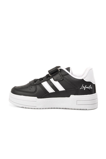 Black-White Velcro Boys Sneaker 715-P