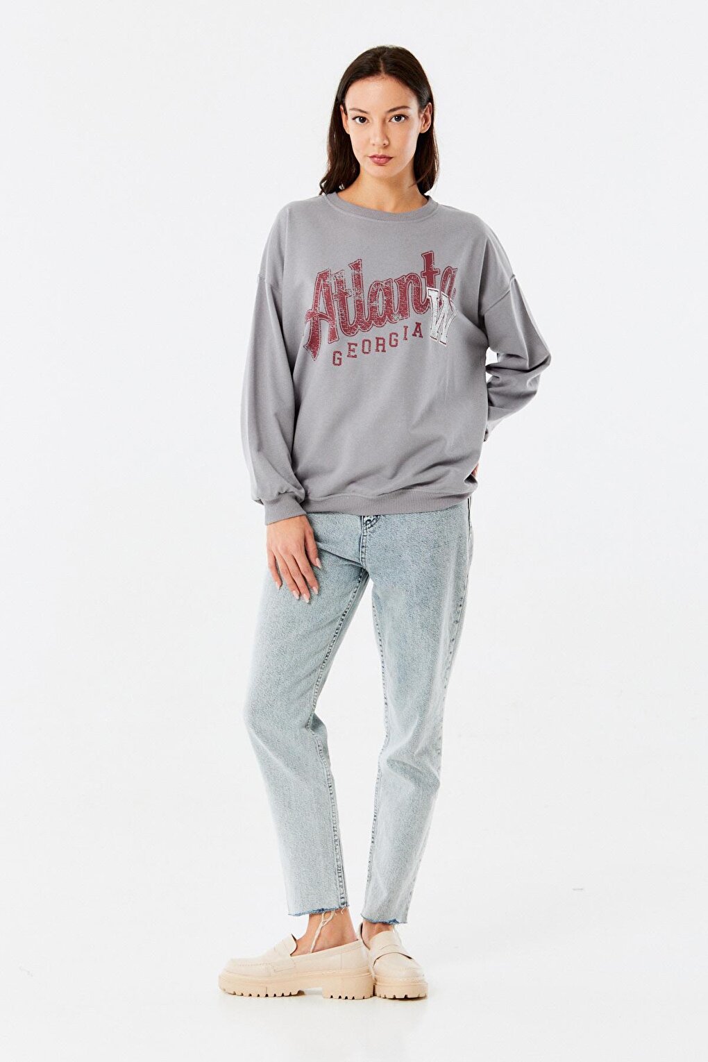 Atlanta Printed Crew Neck Sweatshirt