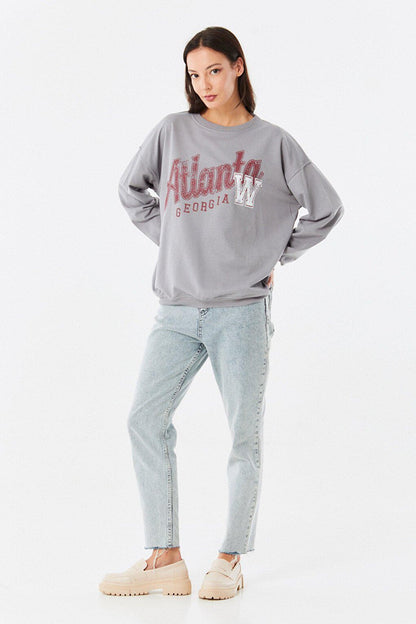 Atlanta Printed Crew Neck Sweatshirt