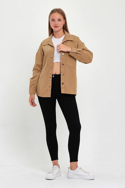 Women's Double Pocket Front Gabardine Jacket