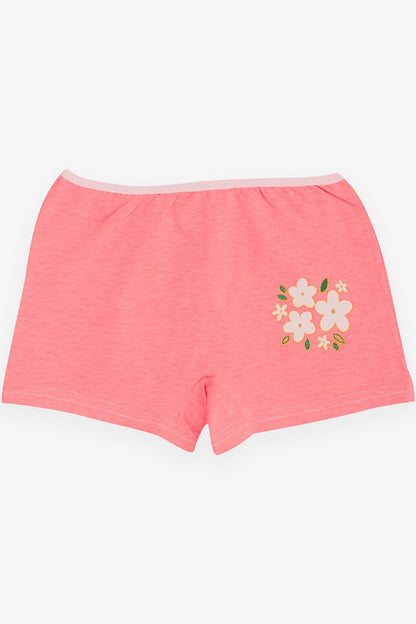 Girl's Boxer Floral Printed Neon Pink (Ages 7-11)