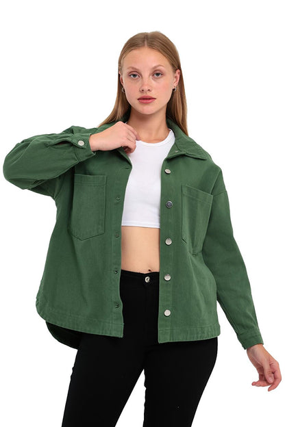 Women's Double Pocket Front Gabardine Jacket