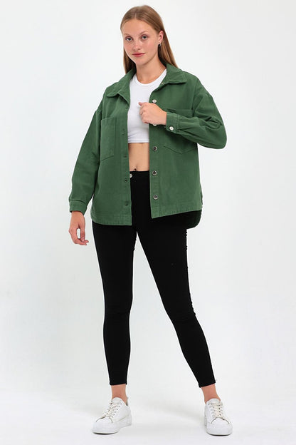 Women's Double Pocket Front Gabardine Jacket