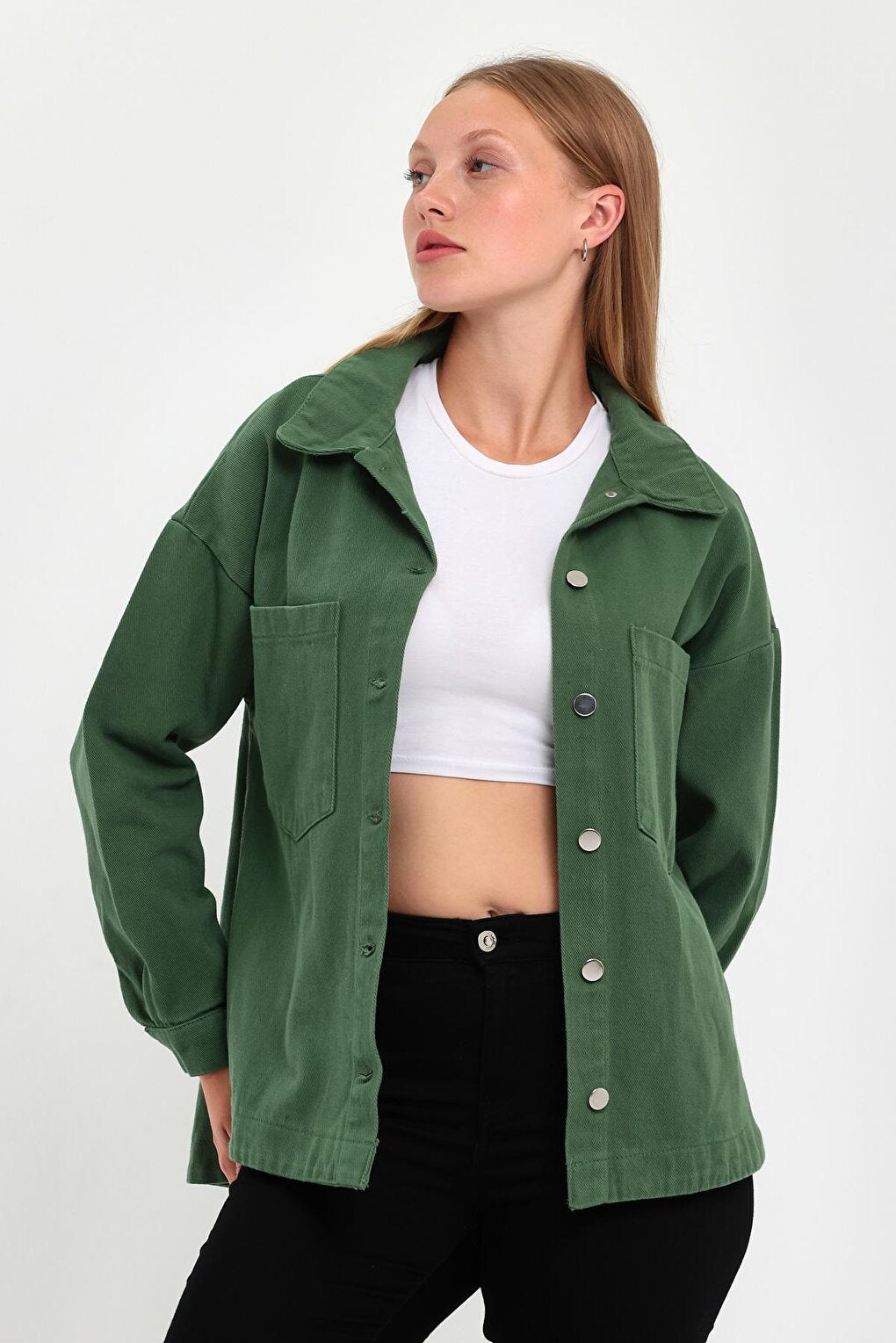 Women's Double Pocket Front Gabardine Jacket