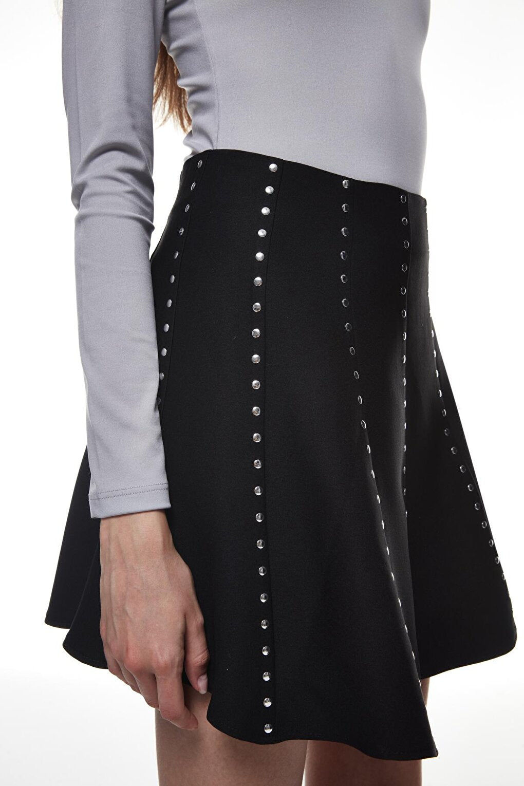 Troc Detailed Mini Skirt Black