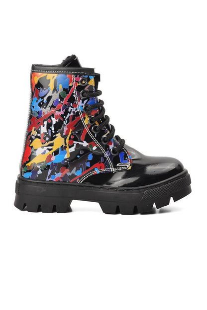 Arz 2301001-P Black Patent Leather Children's Boots