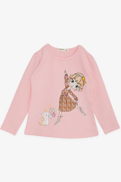 Girl's Long Sleeve T-Shirt Friendship Themed Dancer Girl Printed Pink (Age 2-6)