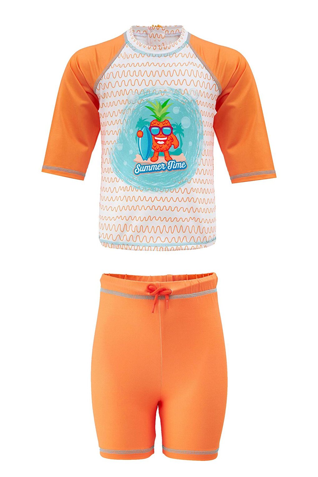 Shorts T-Shirt Set Short Sleeve Pineapple Kids Baby Swimsuit 5386 Kawaii Orange