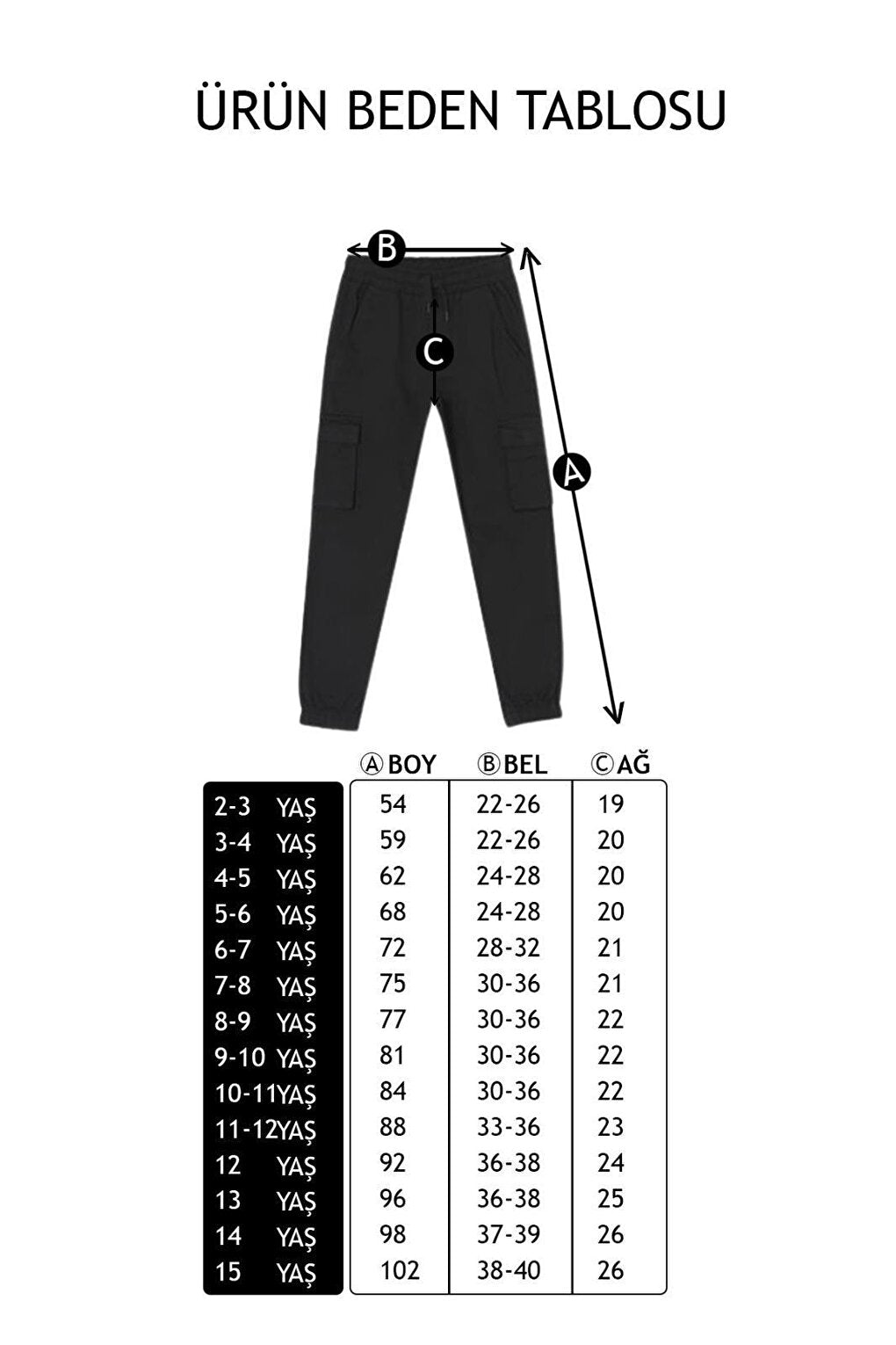 Boy's Elastic Cargo Pants Fit Canvas2-15 Years