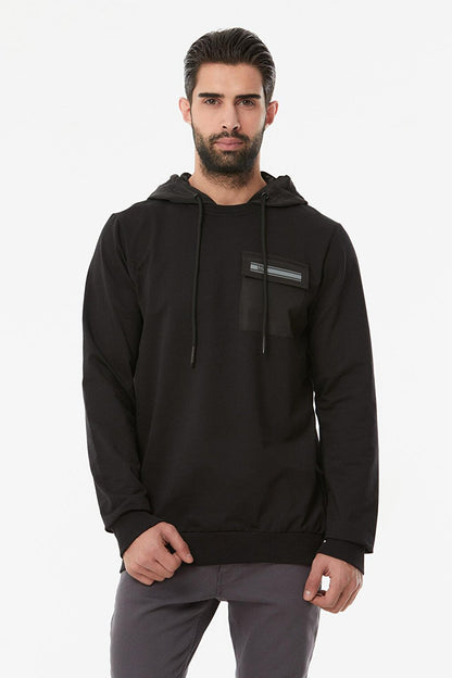 Printed Pocket Hooded Sweatshirt