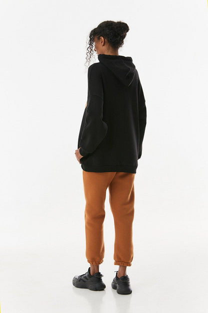 Printed Hooded Oversize Sweatshirt