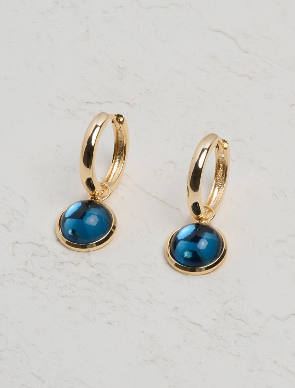 Dark Blue Stylish Figured Hoop Earrings