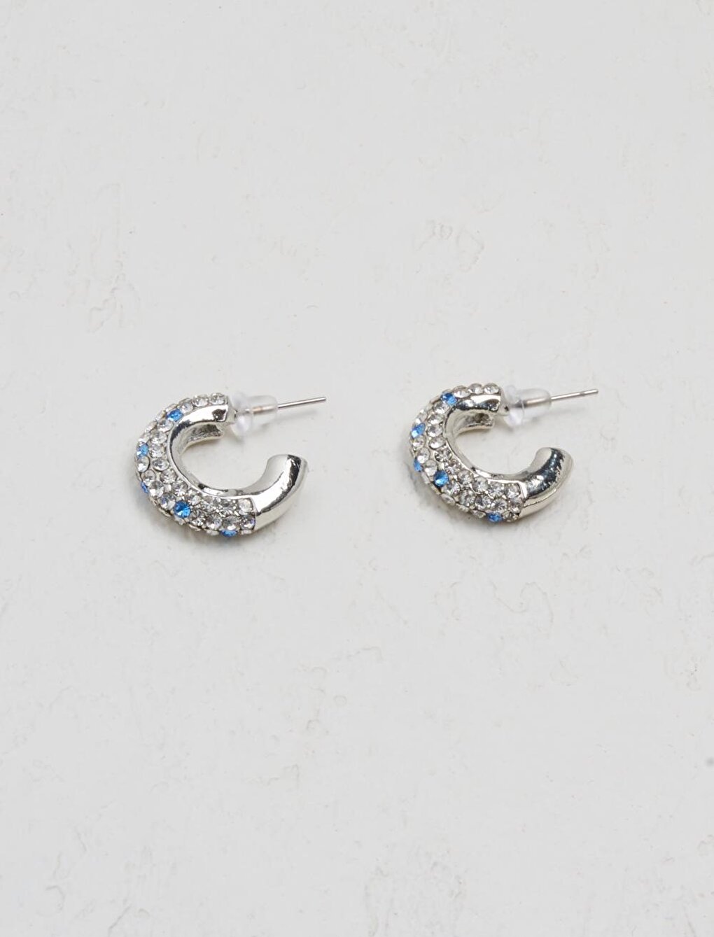 Shiny Stylish Earrings with Silver Stones