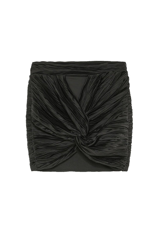 Knot Detailed Mini Skirt Black