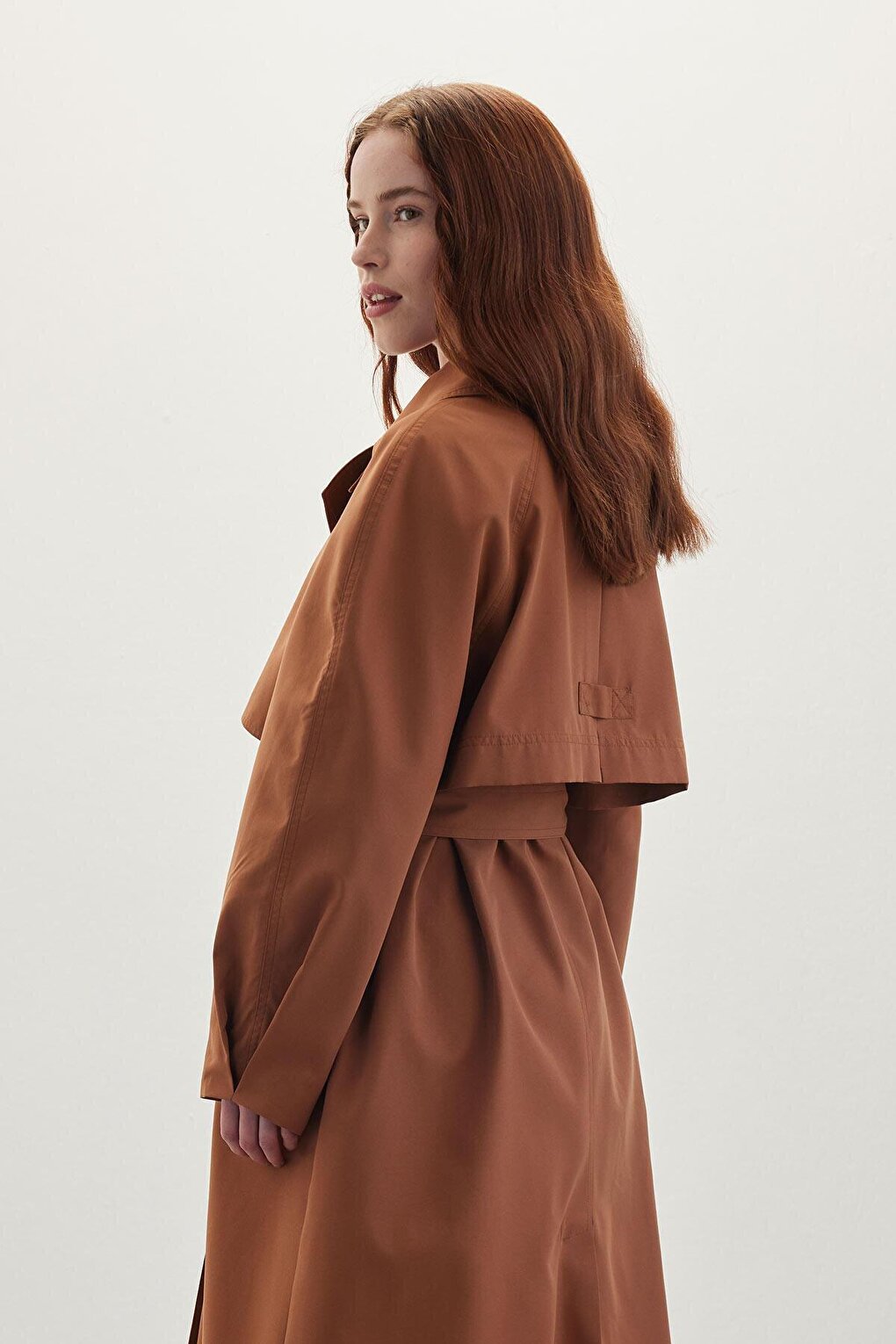 Double Breasted Trench Coat Hazelnut Shell