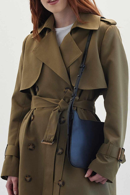 Double Breasted Classic Trench Coat Khaki