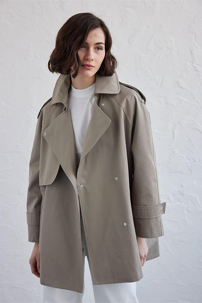 Oversized Short Trench Coat Çağla