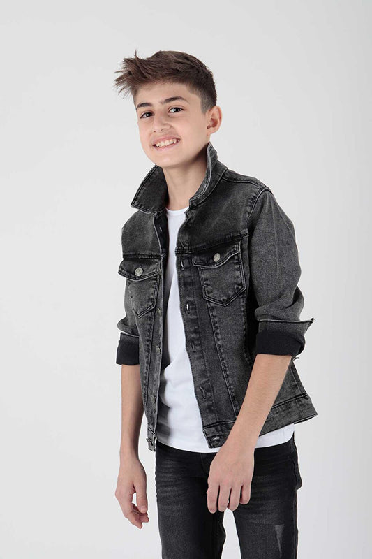 Boy's Jean Jacket Fashionable Ak22133623