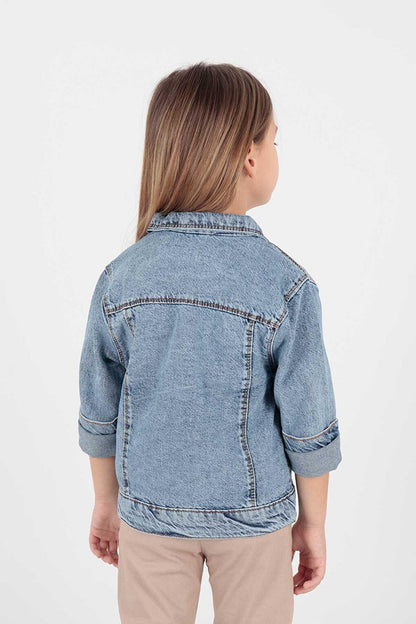 Girl's Teddy Bear Cotton Jean Jacket Casual Fashionable Ak22176023