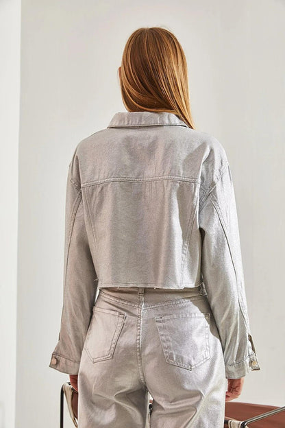 Women's Metallic Coated Jacket