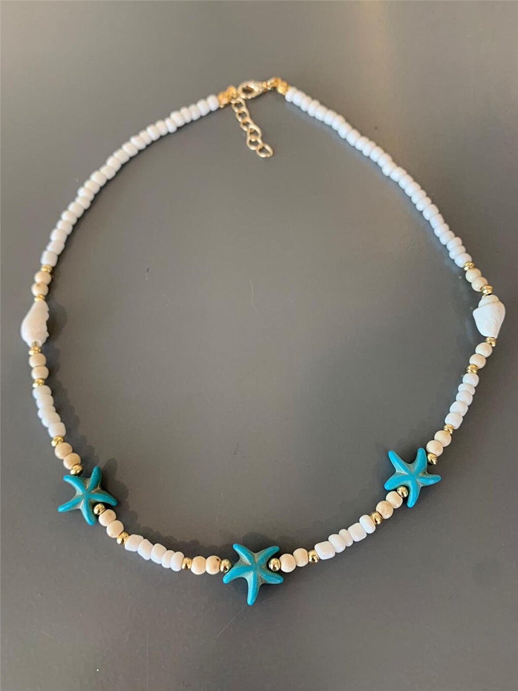 Blue Starfish and Shell Necklace