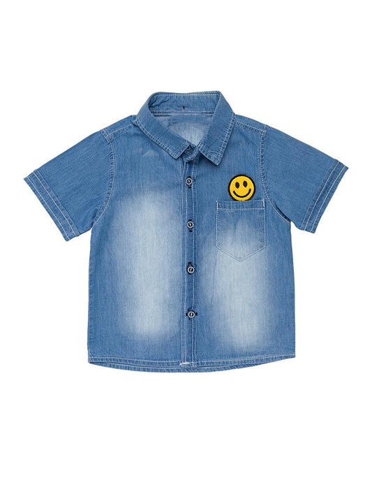 Boy's Smiling Face Emoji Shirt