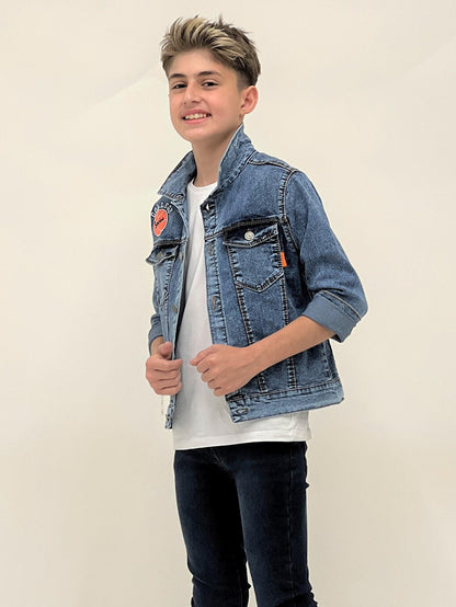 Boy's College Jean Jacket Casual Fashionable Ak22366123