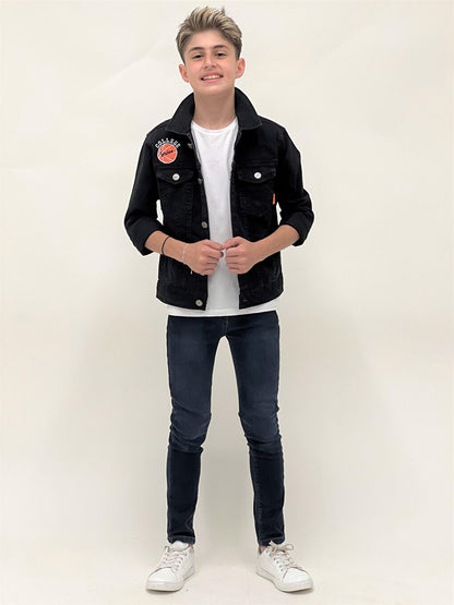 Boy's College Jean Jacket Casual Fashionable Ak22366123