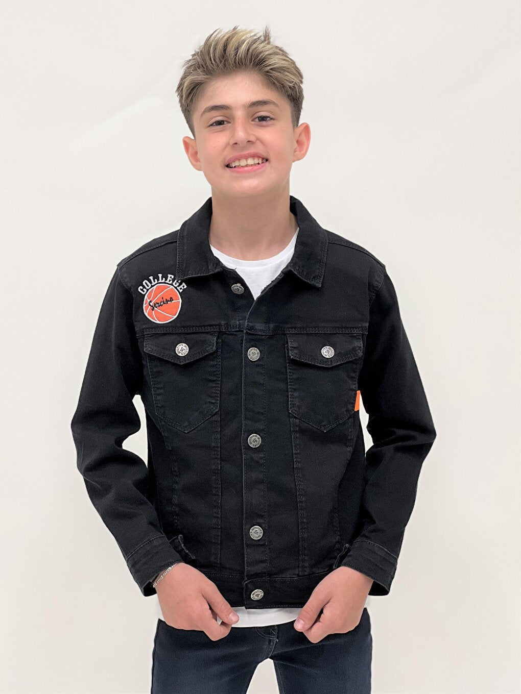 Boy's College Jean Jacket Casual Fashionable Ak22366123