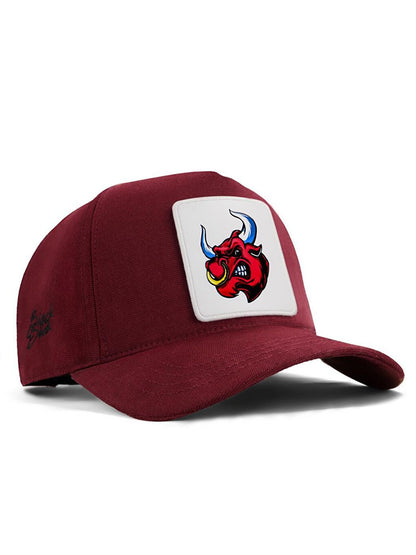 V1 Baseball Taurus - Unisex Claret Red Hat (Cap) with 2 Code Logo