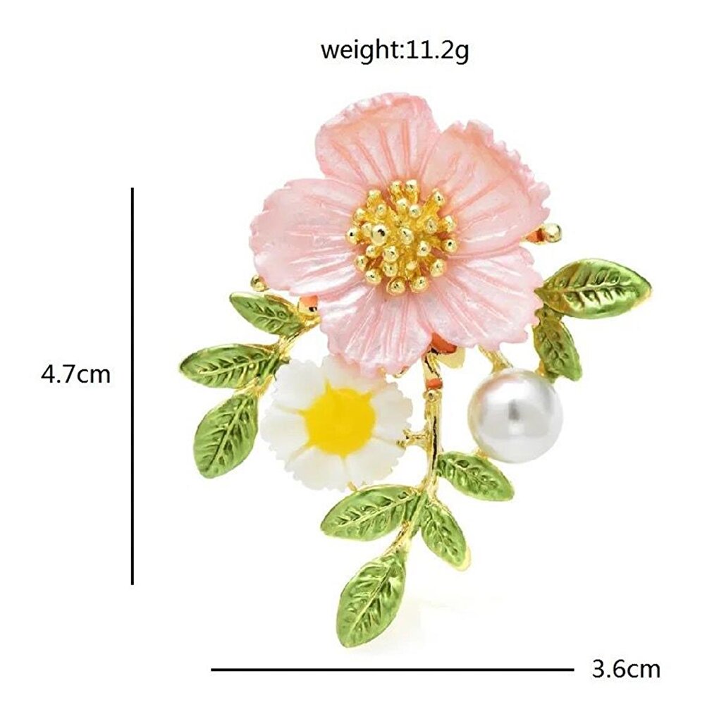 Pink White Flower Brooch