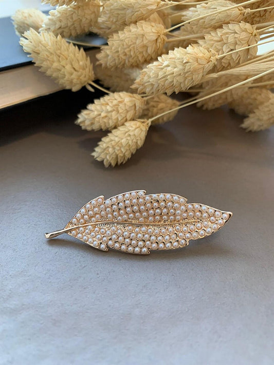 Pearl Leaf Brooch