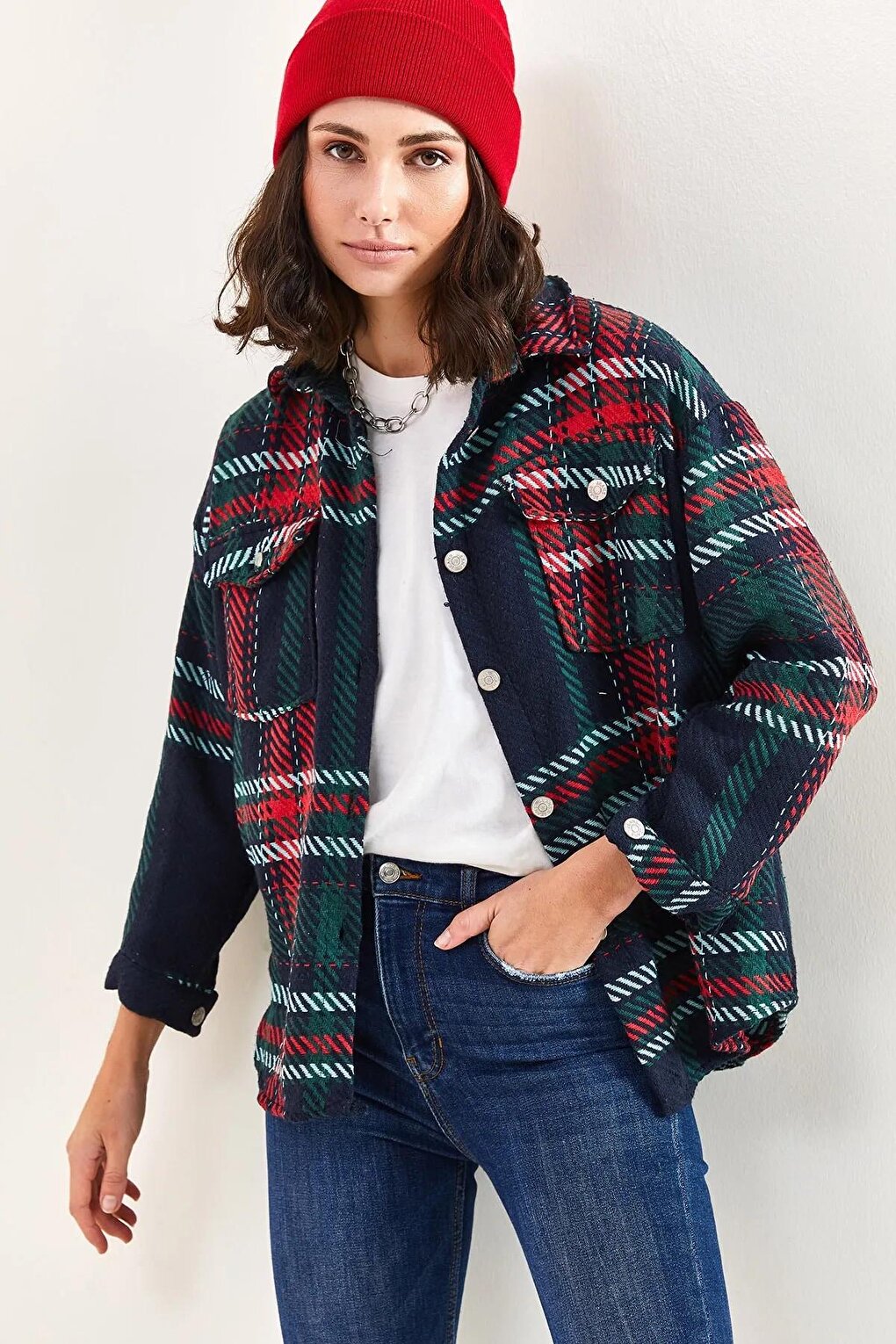 Women's Plaid Lumberjack Shirt with Pockets 4634