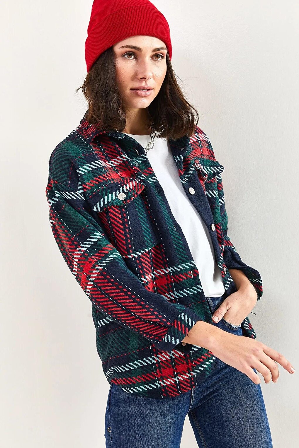 Women's Plaid Lumberjack Shirt with Pockets 4634