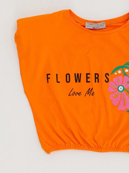 Girl's Padded Flowers Love T-Shirt