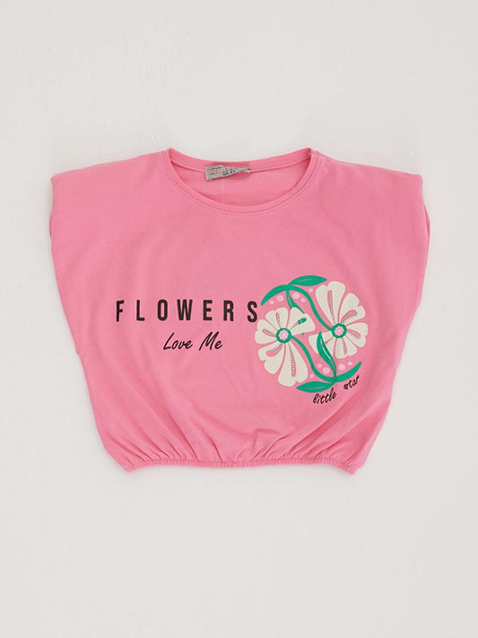 Girl's Padded Flowers Love T-Shirt