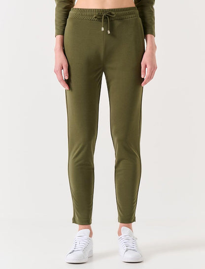 Khaki High Waist Comfortable Jogger Trousers