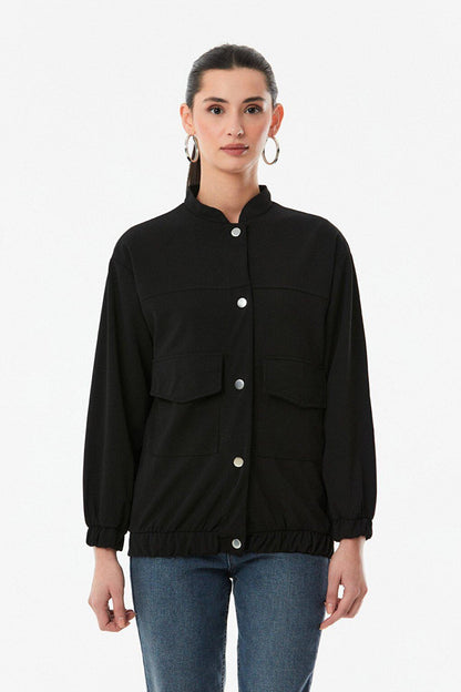 Snap Fastener Double Pocket Jacket