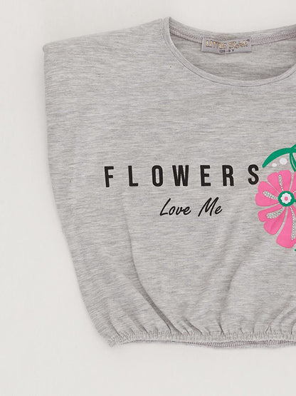 Girl's Padded Flowers Love T-Shirt