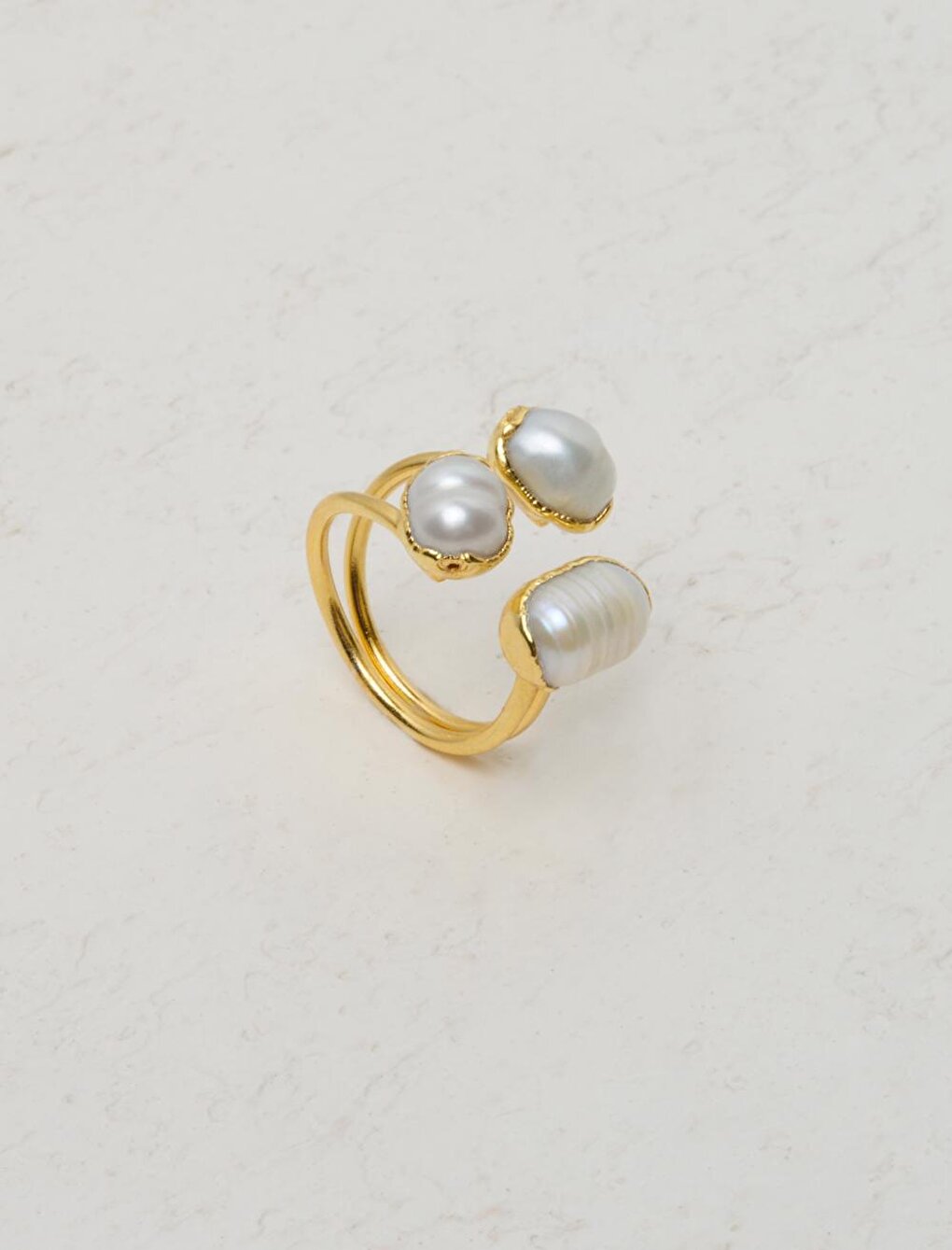 White Baroque Pearl Ring