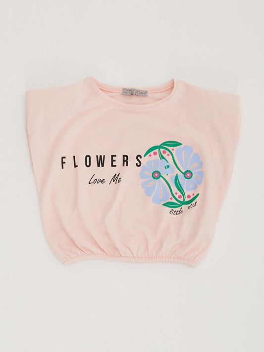 Girl's Padded Flowers Love T-Shirt