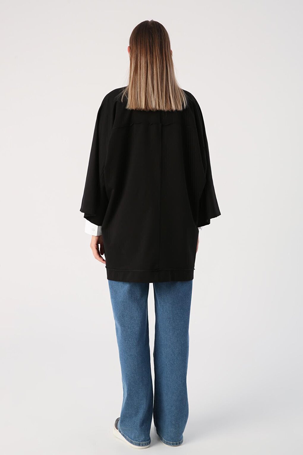 Black Bat Sleeve Oversize Cardigan