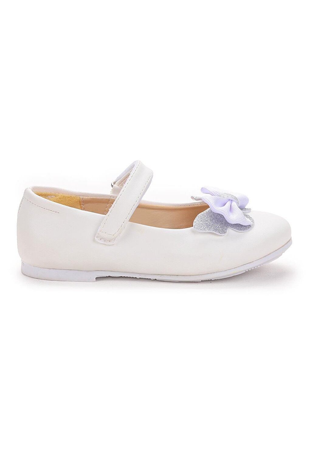 Stony and Velcro Girls' Bow Ballerina Shoes Ege 204 Skin