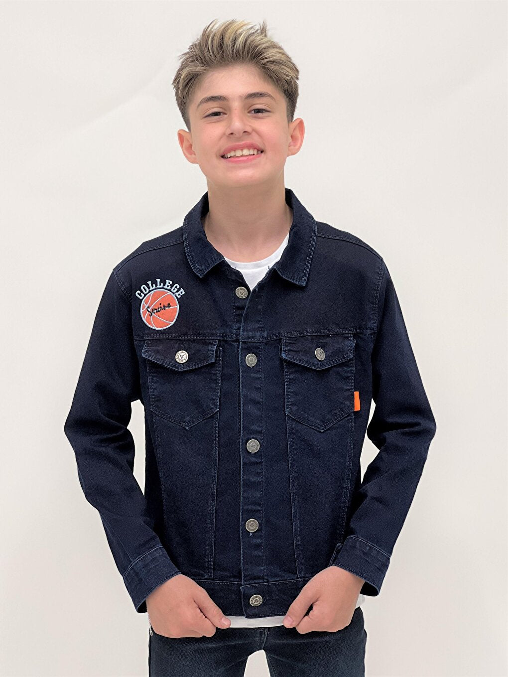 Boy's College Jean Jacket Casual Fashionable Ak22366123