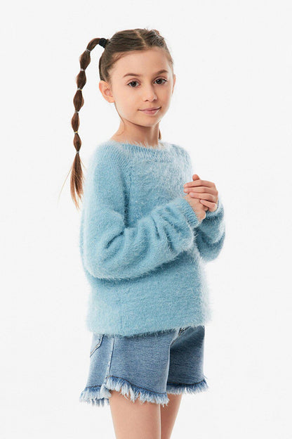 Bearded High Collar Girl's Sweater