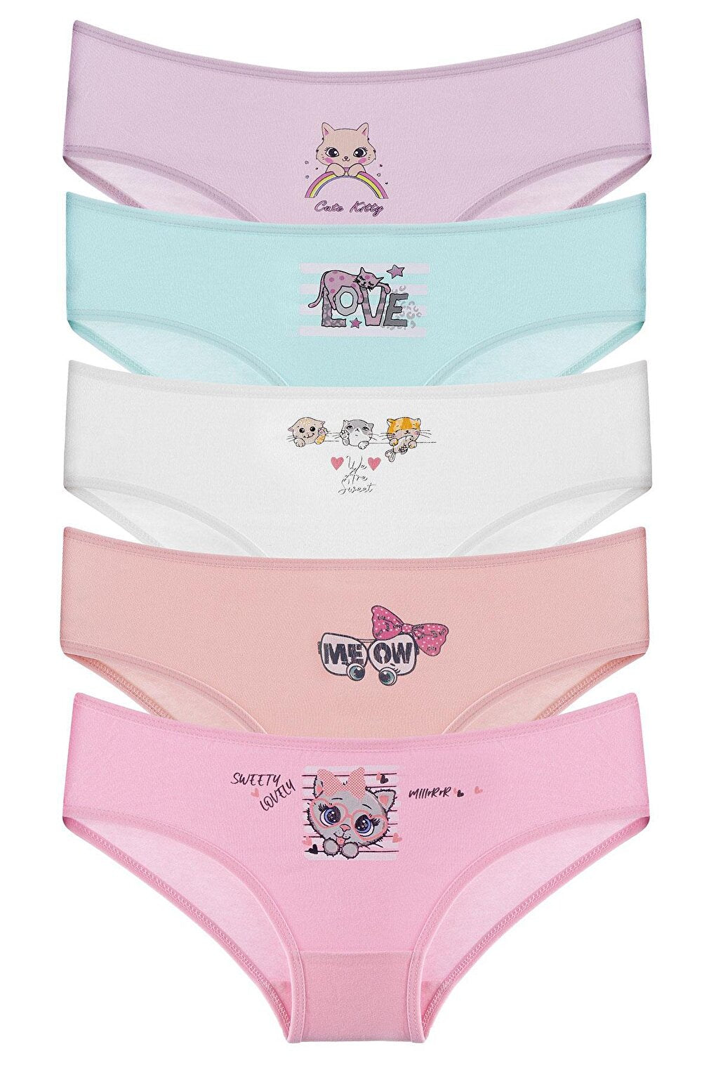 Girl's Panties 5 Pack Cotton Lycra