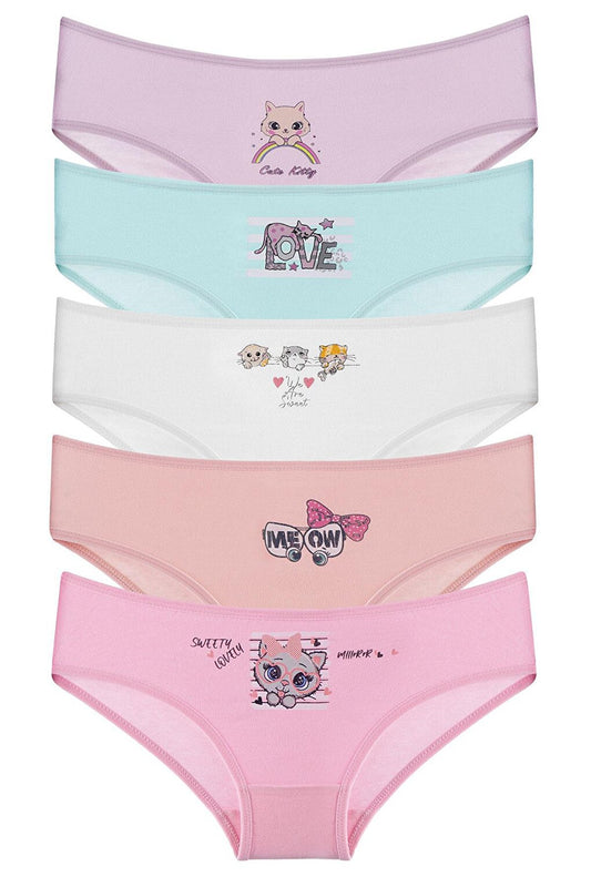 Girl's Panties 5 Pack Cotton Lycra