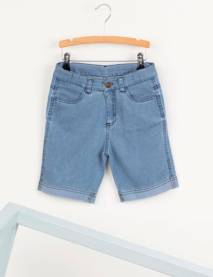 Light Blue Washed Boy's Jean Shorts