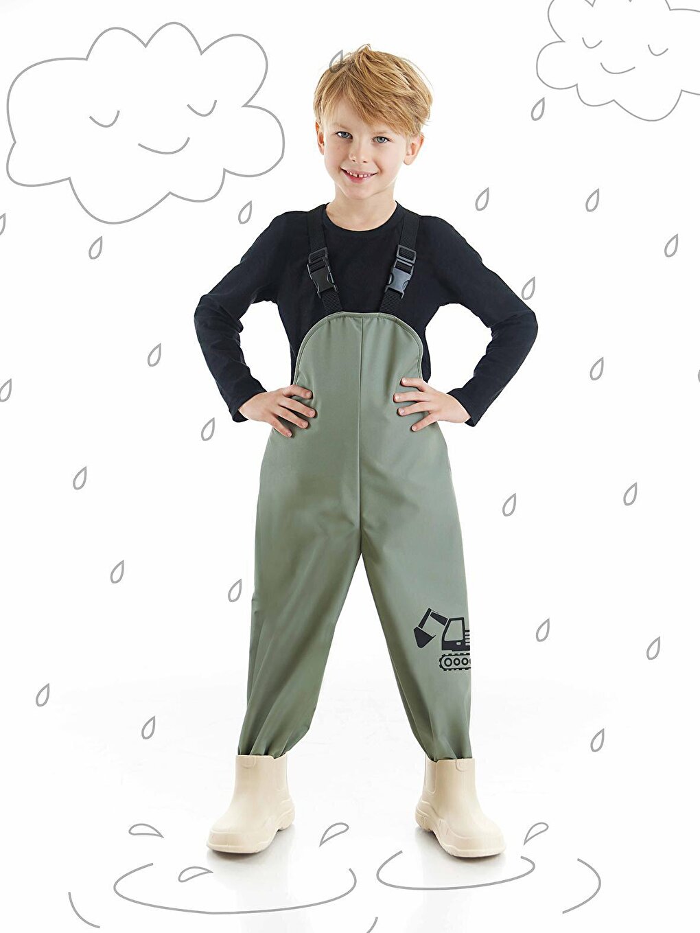 Kepçe Boy's Waterproof Rainsuit